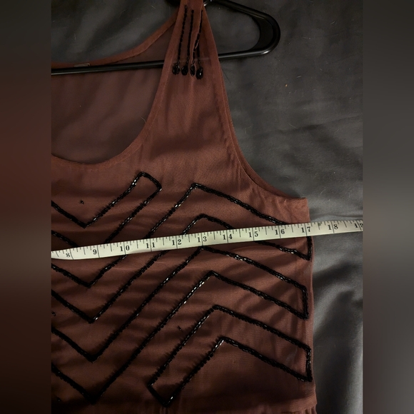 Free People burgundy sheer beaded dress - Picture 4 of 5